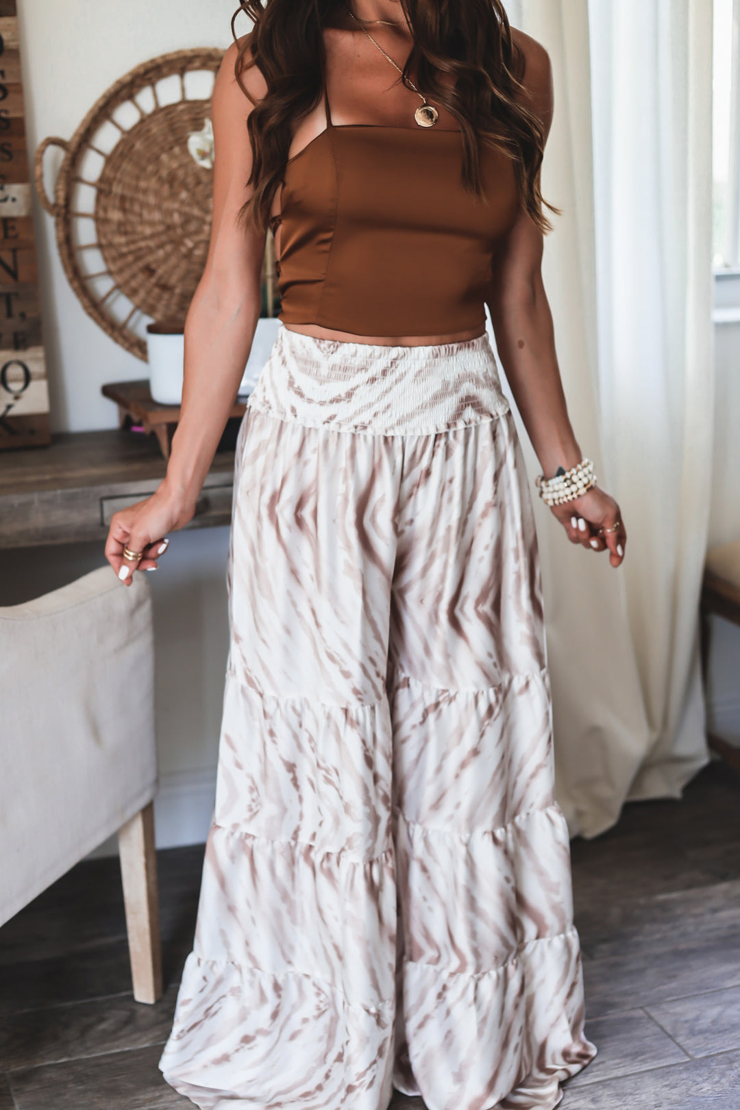 The Oceana Ruffle Wide Leg Pant