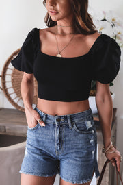 Ainsley High Rise Denim Shorts