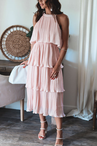 The Bella Tiered Dress-Blush