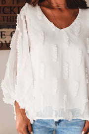 The Melissa Textured Swiss Dot Top